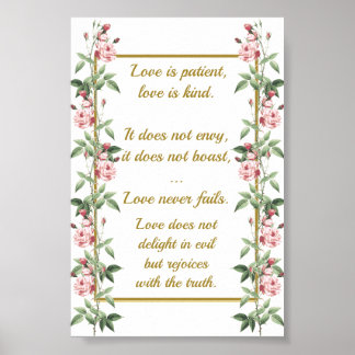 About Love 1 Corinthians 13:4-8 Poster