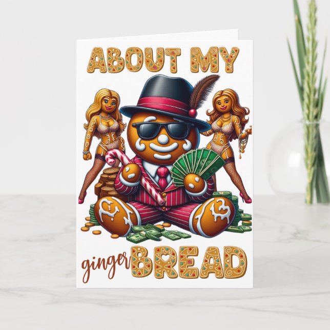 About my Gingerbread Funny Urban Christmas Announcement (Front)