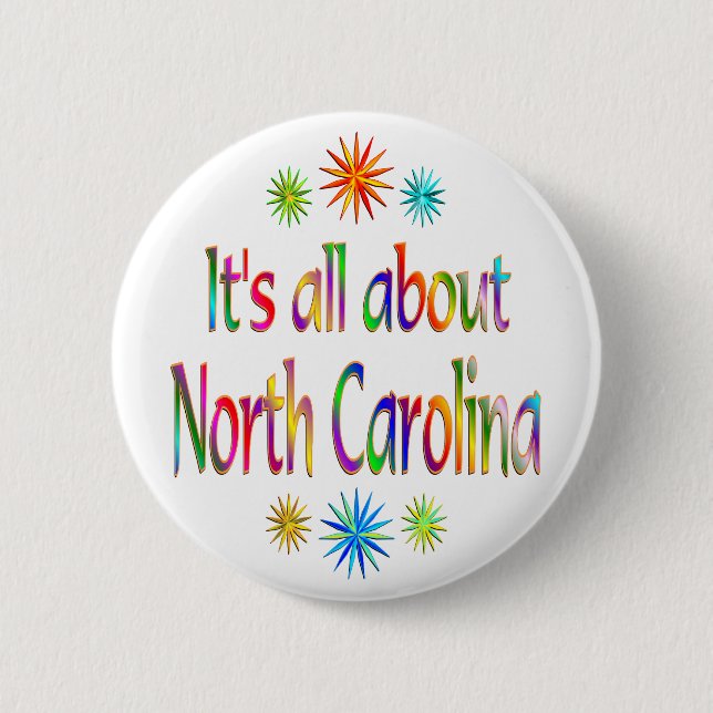About North Carolina 6 Cm Round Badge (Front)
