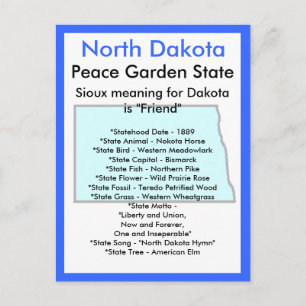 About North Dakota Postcard
