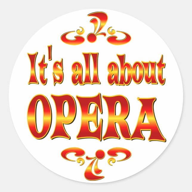 ABOUT OPERA CLASSIC ROUND STICKER (Front)