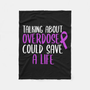 About Overdose Could Save A Life Purple Ribbon Fleece Blanket