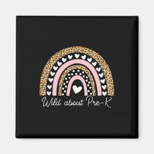 About Pre-k Leopard Rainbow Teacher Back To School Magnet