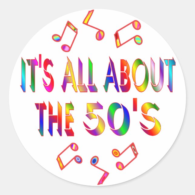 About the 50s classic round sticker (Front)