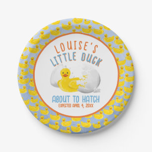 About to Hatch Baby Shower Invitation Paper Plate