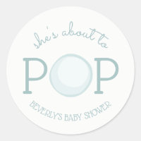 About to Pop Bubble Baby Shower Sticker