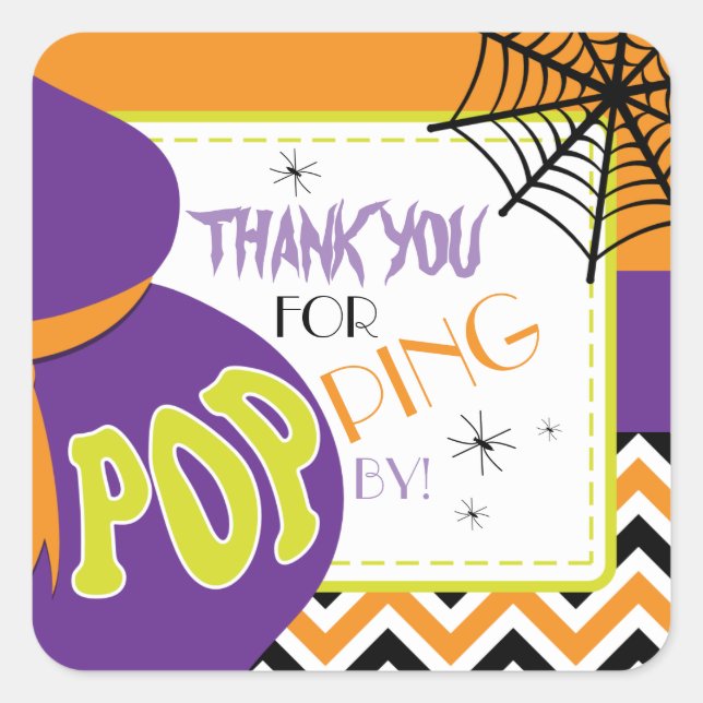 About to POP Halloween Favour Stickers (Front)