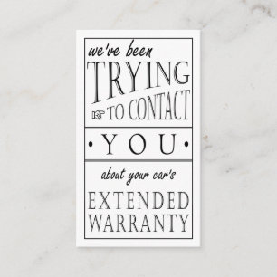 About Your Car's Extended Warranty Business Card