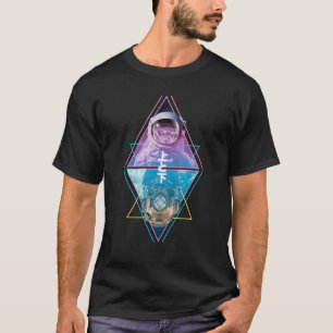 Above And Below Astronaut Space Helmet Diver Divin T-Shirt
