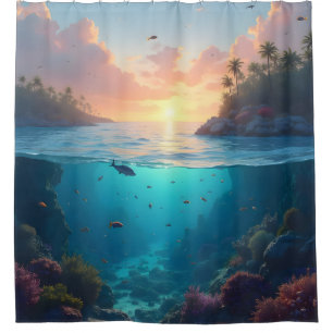 Above and below the gulf of america shower curtain