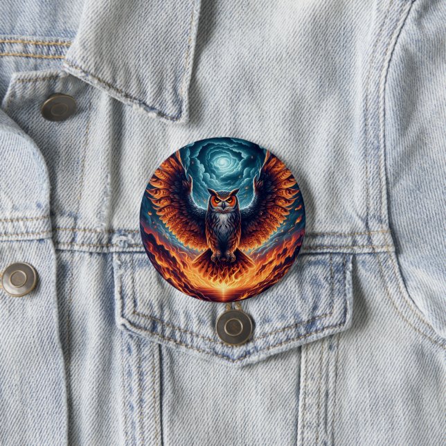 Above and Below - Wise Owl Art 7.5 Cm Round Badge (In Situ)