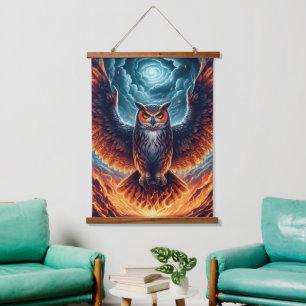Above and Below - Wise Owl Art Hanging Tapestry