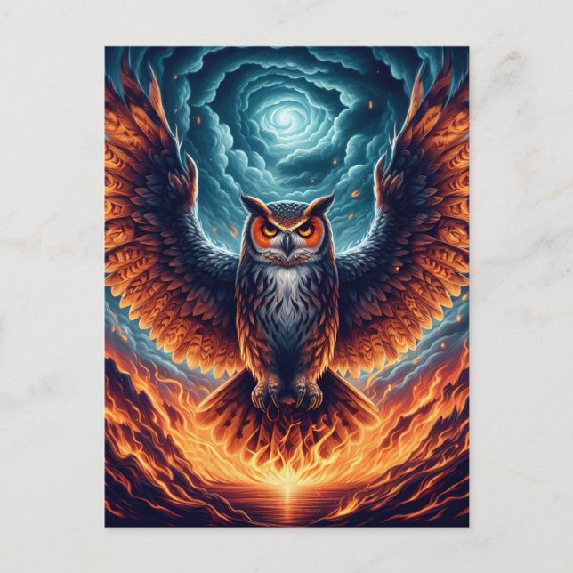 Above and Below - Wise Owl Art Postcard (Front)