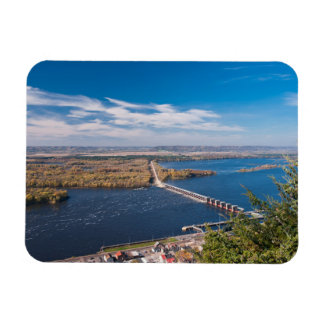 Above Mississippi River and Dam at Alma Magnet