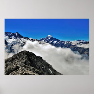 Above the Clouds on Mt Ollivier Poster