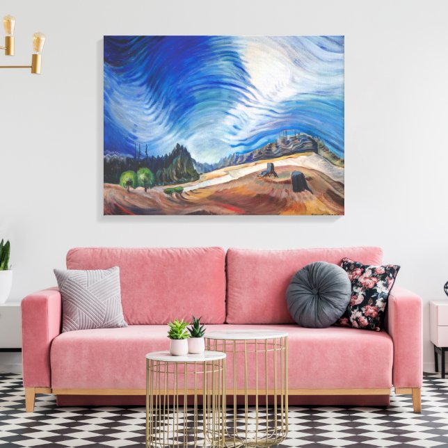 Above the Gravel Pit | Emily Carr | Canvas Print (Insitu(LivingRoom))