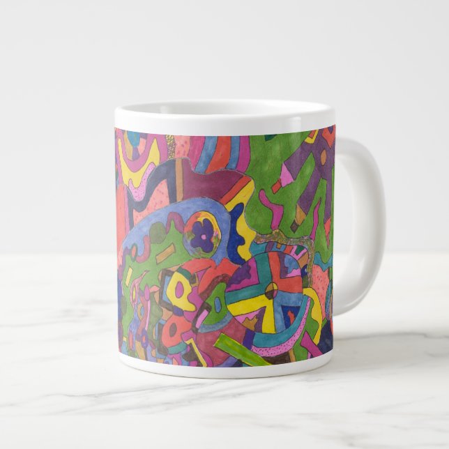 "Above the Storm" Abstract Art Large Coffee Mug (Front Right)