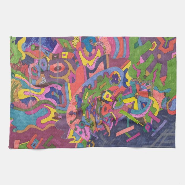 "Above the Storm" Abstract Art Tea Towel (Horizontal)