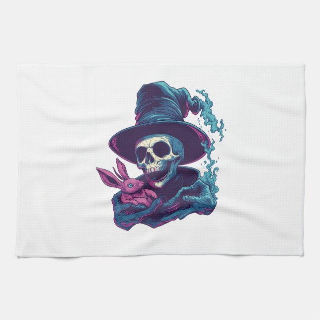 Abra-Cadabra Bones � Funny Magic Skull Tea Towel (Horizontal)