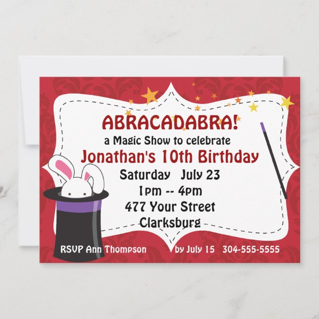 Abracadabra Magic Show Invitation (Front)