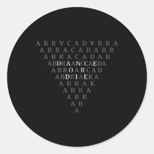 Abracadabra Vintage Gothic For Men Women  Classic Round Sticker