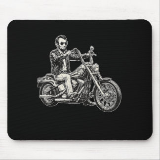 Abraham Abe Lincoln Motorcycle Aamerican Biker Usa Mouse Pad