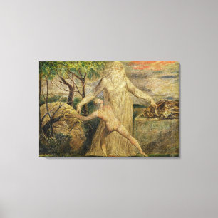 Abraham and Isaac, 1799-1800 (tempera, pen and ink Canvas Print