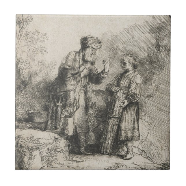 Abraham and Isaac Tile (Front)