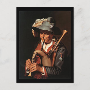 Abraham Bloemaert The Bagpiper Postcard