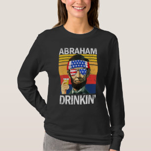 Abraham Drinkin 4th Of July Drinking Party Abe Lin T-Shirt