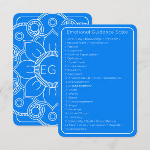 Abraham Hicks Blue Emotional Guidance Scale  Card