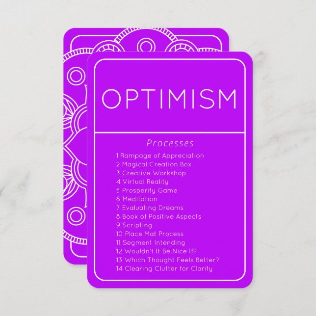 Abraham Hicks Optimism Law of Attraction Card (Front/Back)
