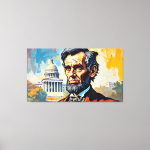 ABRAHAM LINCOLN 16TH U.S PRESIDENT 5 CANVAS PRINT