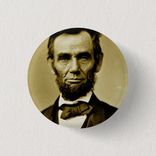 Abraham Lincoln 16th US President 3 Cm Round Badge (Front)