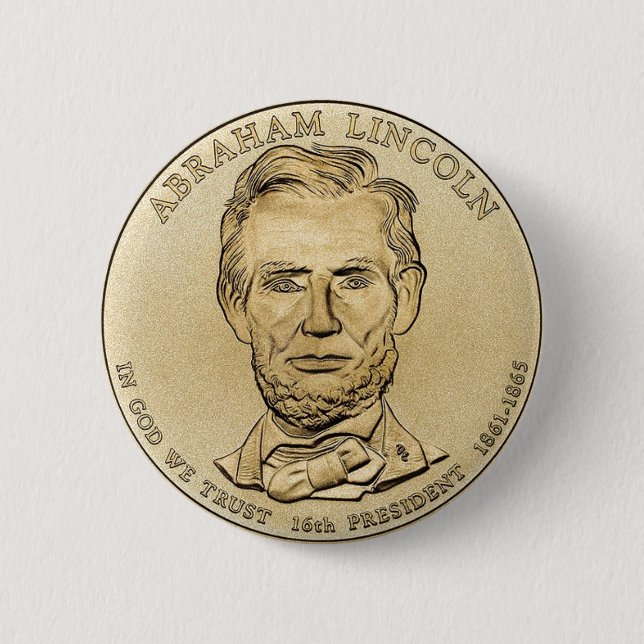 Abraham Lincoln $1 Presidential Coin Button (Front)