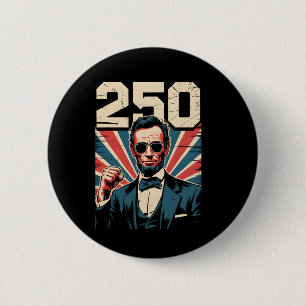 Abraham Lincoln 250th Birthday Retro Independence 6 Cm Round Badge