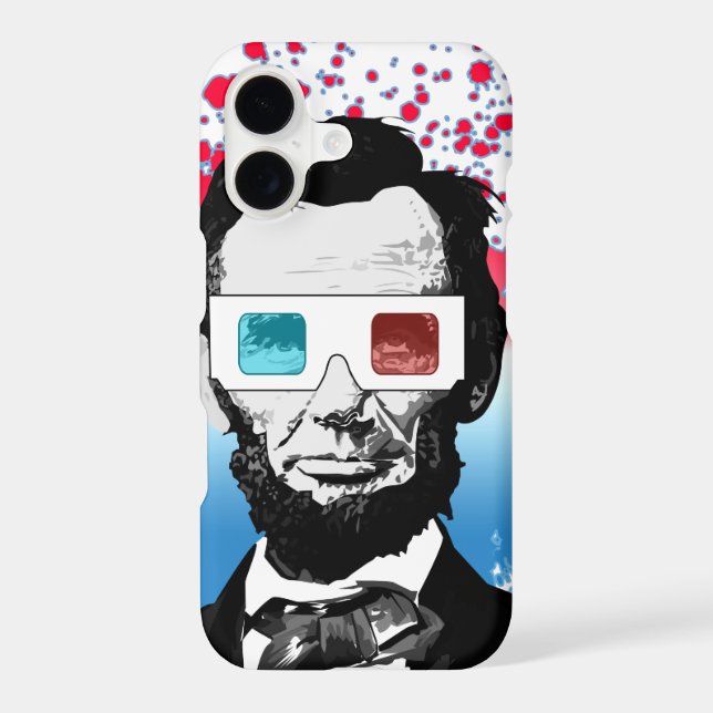 Abraham Lincoln 3D Glasses Patriotic Red Blue (Back)