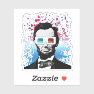 Abraham Lincoln 3D Glasses Red White Blue