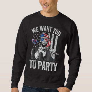 Abraham Lincoln 4th Of July Men American USA Flag Sweatshirt