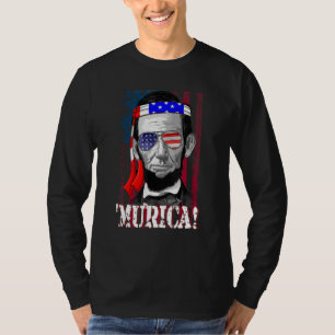 Abraham Lincoln 4th Of July Men Women American Fla T-Shirt
