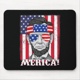 Abraham Lincoln 4th Of July Merica American Flag B Mouse Pad