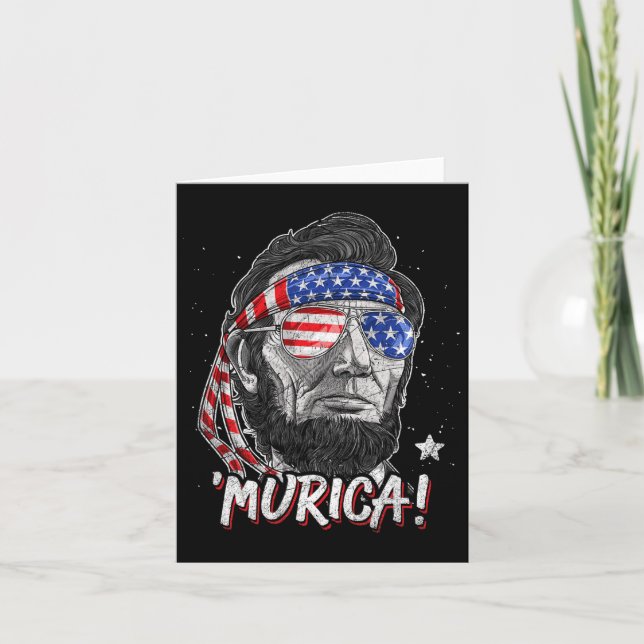 Abraham Lincoln 4th Of July Murica Men Women Ameri Card (Front)