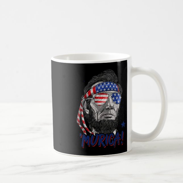 Abraham Lincoln 4th Of July Murica Men Women Ameri Coffee Mug (Right)