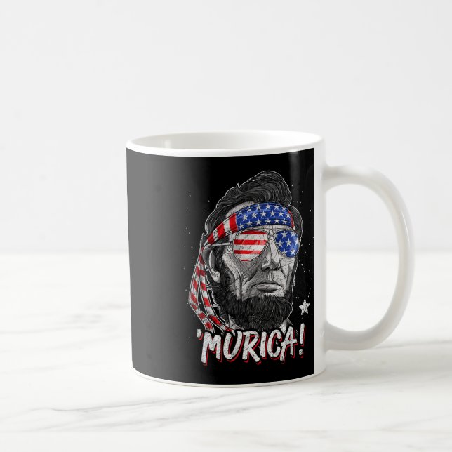 Abraham Lincoln 4th Of July Murica Men Women Ameri Coffee Mug (Right)