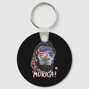 Abraham Lincoln 4th Of July Murica Men Women Ameri Key Ring
