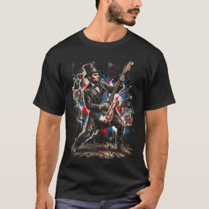Abraham Lincoln Abe Lincoln Playing American Flag T-Shirt