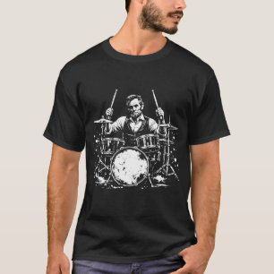 Abraham Lincoln Abe Lincoln Playing Drums Drummer T-Shirt