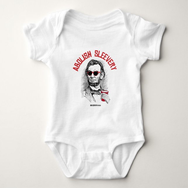 Abraham Lincoln - Abolish Sleevery Baby Bodysuit (Front)