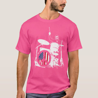 Abraham Lincoln American Flag Drum Drummer T-Shirt