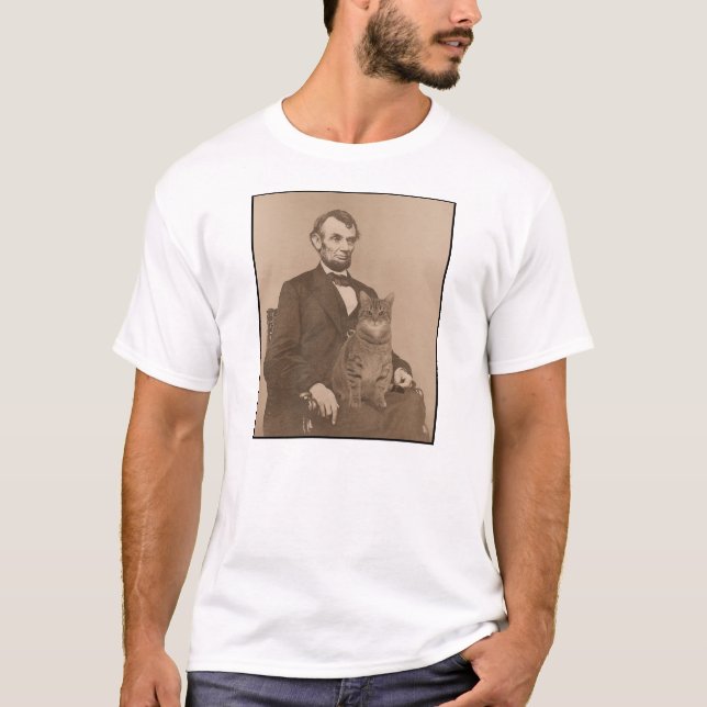 Abraham Lincoln and his cat "Gloria" 2 T-Shirt (Front)